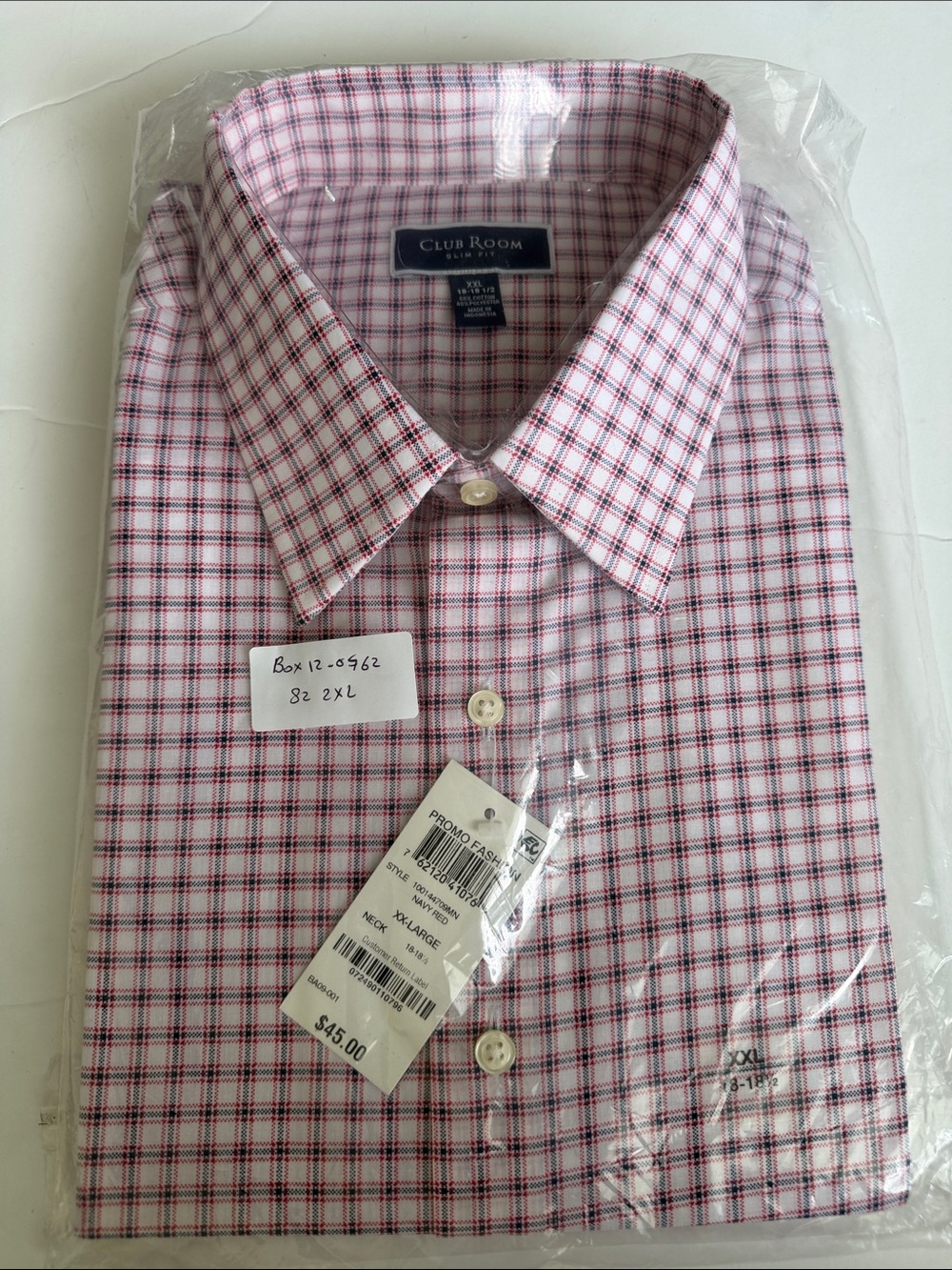 Club Room Men’s Pink Check Dress Shirt